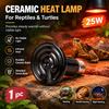 25W Black Ceramic Heat Lamp for Reptiles - No Light Infrared Bulb