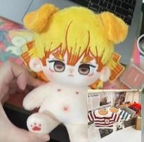 Stuffed 20Cm Anime Demon Slayer Agatsuma Zenitsu Cotton Doll Toys Cos Children Adults Plush Dress-Up Plushie Toys Kids Gifts