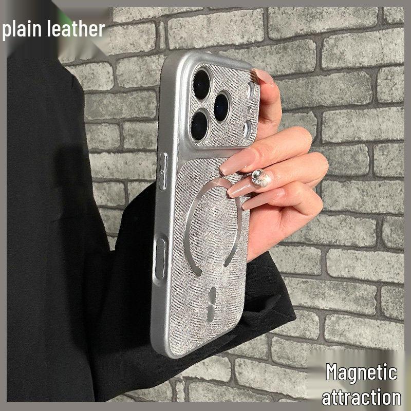 Denim Texture Magnetic Phone Case for iPhone 17 Pro - Electroplated, Full Coverage, Soft Edge, Supports Apple 16 Promax and 14.