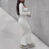 2025 European & American Slim Fit Round Neck Striped Maxi Dress