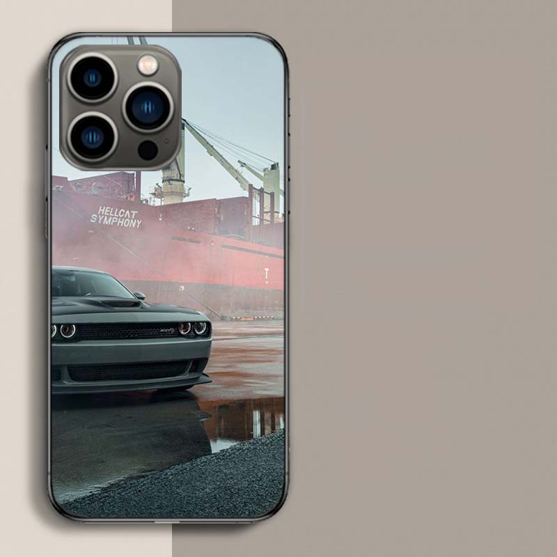 

Чехол для телефона Challenger Muscle Car Для iPhone 17 Air 15 Pro 14 Plus 16 Pro Max 17E 16E 12 13 Mini 11 Чехол Милый Fundas iPhone 17 Pro