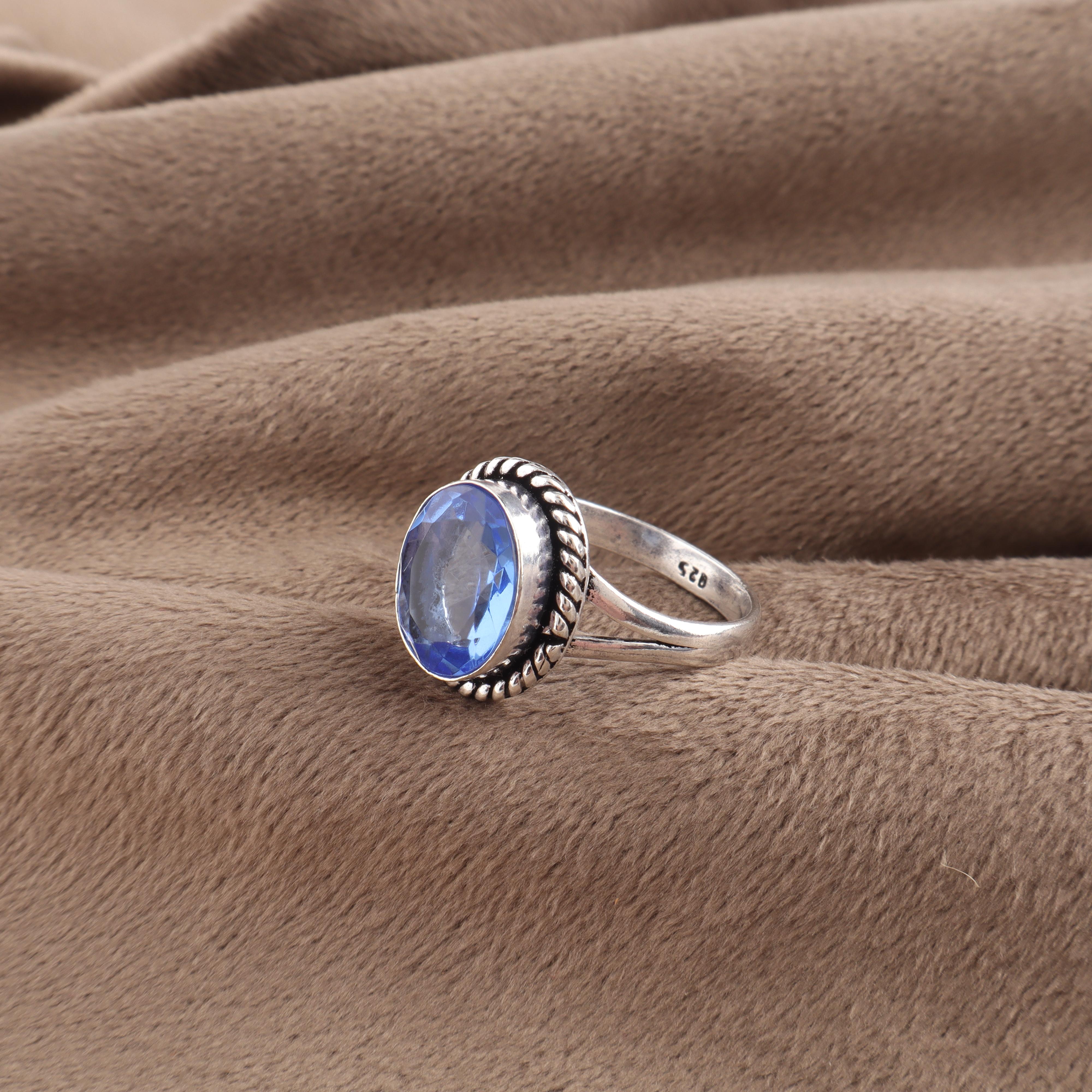 

Tanzanite Gemstone 925 Sterling Silver Statement Jewelry Women Ring Anniversary Gift For Wife RR-84-11 13