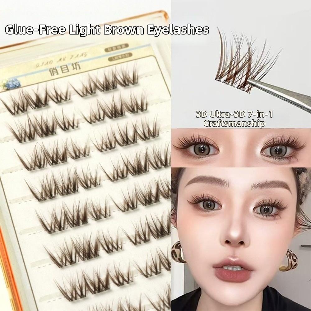 Self Adhesive/Without Glue 48/60 Clusters False Eyelashes 8/10 Rows Fake Eyelashes  Daily/Party