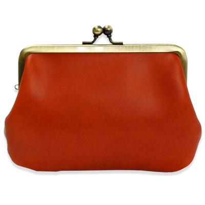Mini Wallet with Clasp Closure, Made In Japan from Genuine Tochigi Leather. Includes Coin Purse and Card Slots. Retro Style Pochette. Small and