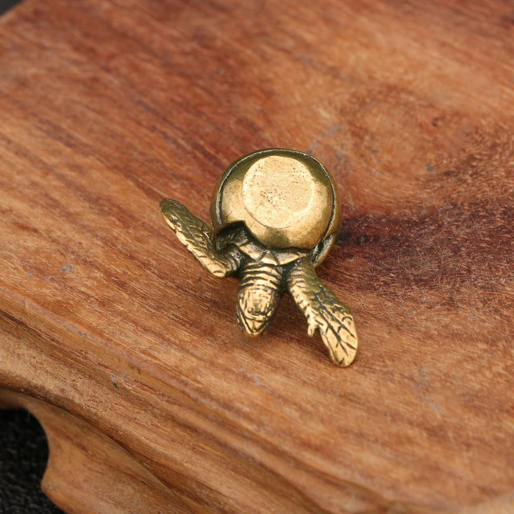 Messing Skilpadde Lag Gammel og Retro Stil Søte Små Skilpadde Håndverk Te Kjæledyr Bordpynt Hjemmedekor Metallfigur Nydelige Gaver