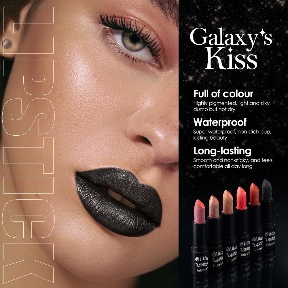 12pcs Glitter Lipstick Set Diamond Shimmer Matte Lip Gloss Waterproof Non-Stick Cup Metallic Pearl Lipstick Halloween Goth Party Makeup Cosmetics