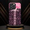 rendy Pink Corset Lace phone case mobile phones for iphone 17 pro max cover Glass for iPhone 17 16 15 14 13 12 11pm Pro Plus