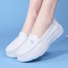 Women’s Moccasins Black Loafers Leather Driving White Casual Slip On Walking Shoes Nurse Shoes
