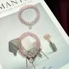 Pink Crystal Bracelet With Carved Faceted Abacus Beads Charm Fresh Style Jewelry Women