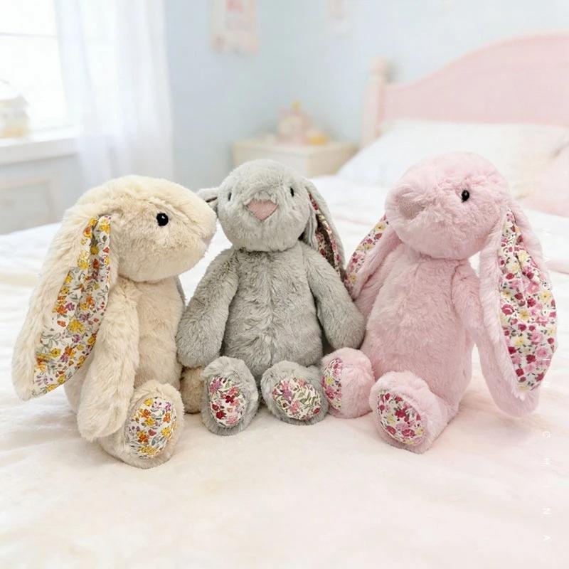 Félénk, lógó fülű nyuszi plüssjáték, puha plüssállat baba lányoknak, aranyos húsvéti, Valentin-napi, születésnapi ajándék gyerekeknek, társasági ajándék
