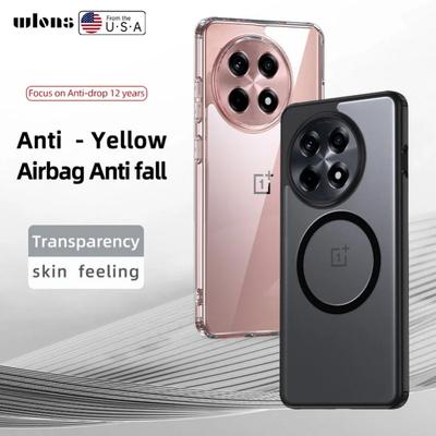 Shockproof Acrylic Magsafe Case For OnePlus Ace 5 Pro 3V 3 Pro Matte Clear Wireless Charging Cover For OnePlus 13R 12R Shell No Yellowlling