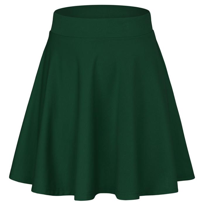 Women's Skirt Casual Solid Elastic Pleated Long Skirts A Line Skirt