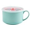 Nordic Ceramic Noodle Bowl with Lid Single Ear Design for Home Office Student Dormitory