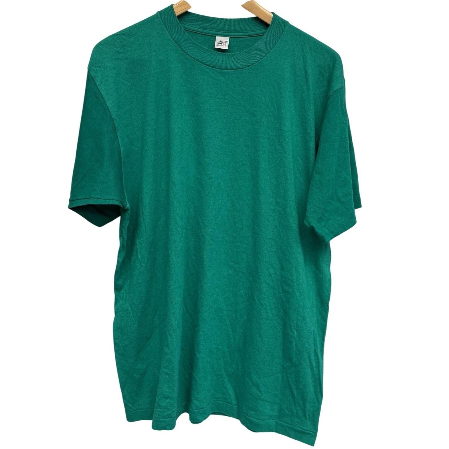 

VTG Jockey Blank S.S. T-Shirt Color Block Sleeve Two Tone Green Size Lg (42-44) M