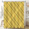 Orange Blue Plaid Shower Curtain Bath Mat Decorative Modern Waterproof Textured Washroom Rug Perfect For Home Decoration Bathroo