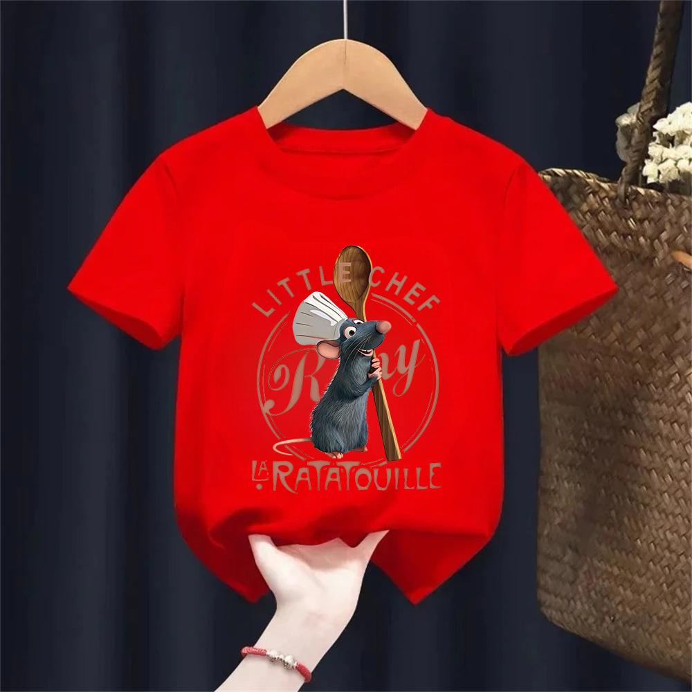"Ratatouille" Chef Remy and Little Chef Printed Children's Clothing Cotton Boys and Girls Casual Fashion