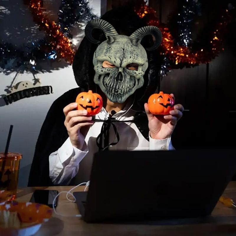 Halloweenové masky Démoni s rohy Maska ďábla Maska hororových monster Párty Cosplay maska pro maškarní plesy Dekorace strašidelného domu