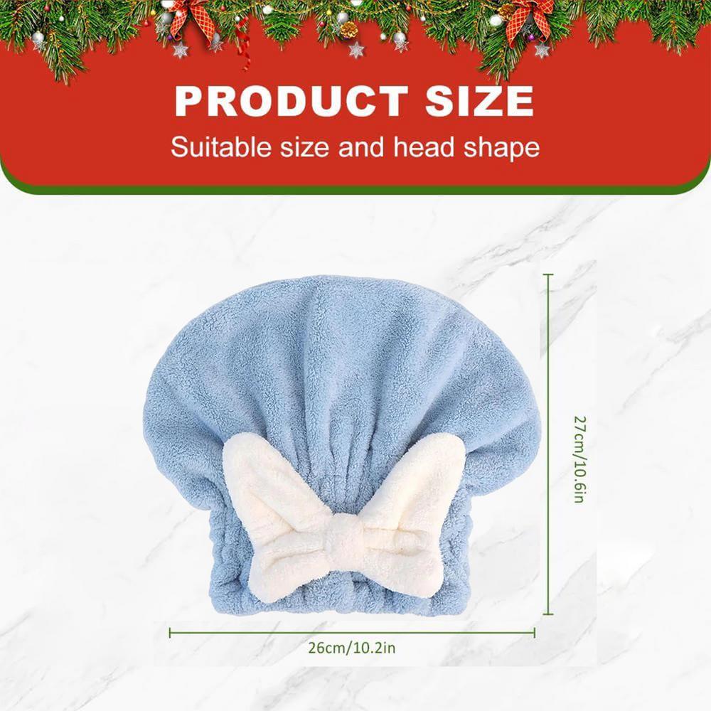 1Pc Hair Drying Towels Head Wrap with Bow-Knot Shower Cap Hair Turban HairWrap Bath Cap for Curly Long Wet Hair Drying Hair