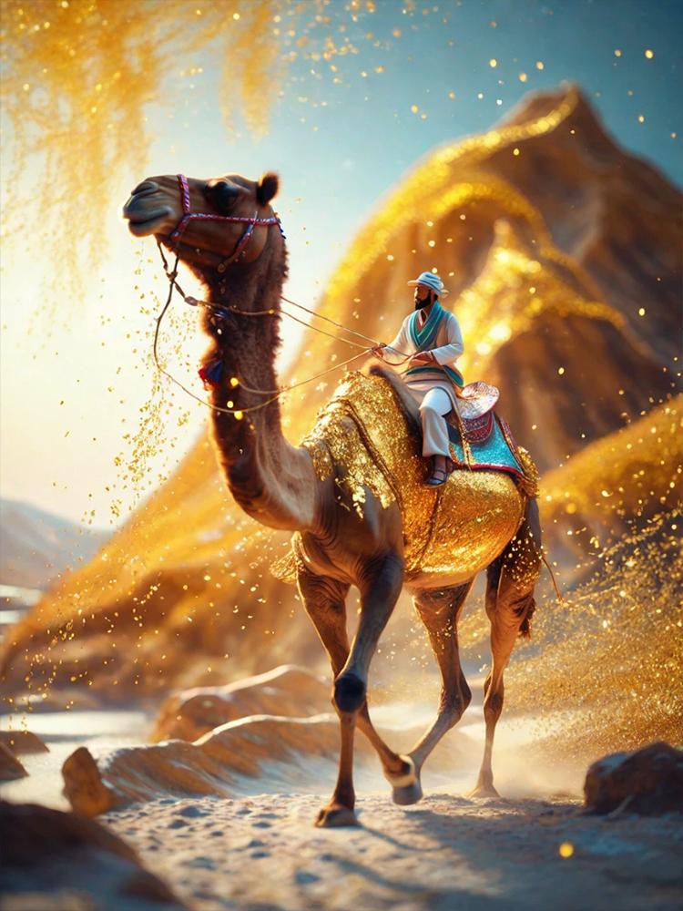 Full Drill 5D Diy Diamond Painting Desert Camel Animal Embroidery Sunset Scene Cross Embroidery Crystal Mosaic Home Decoration