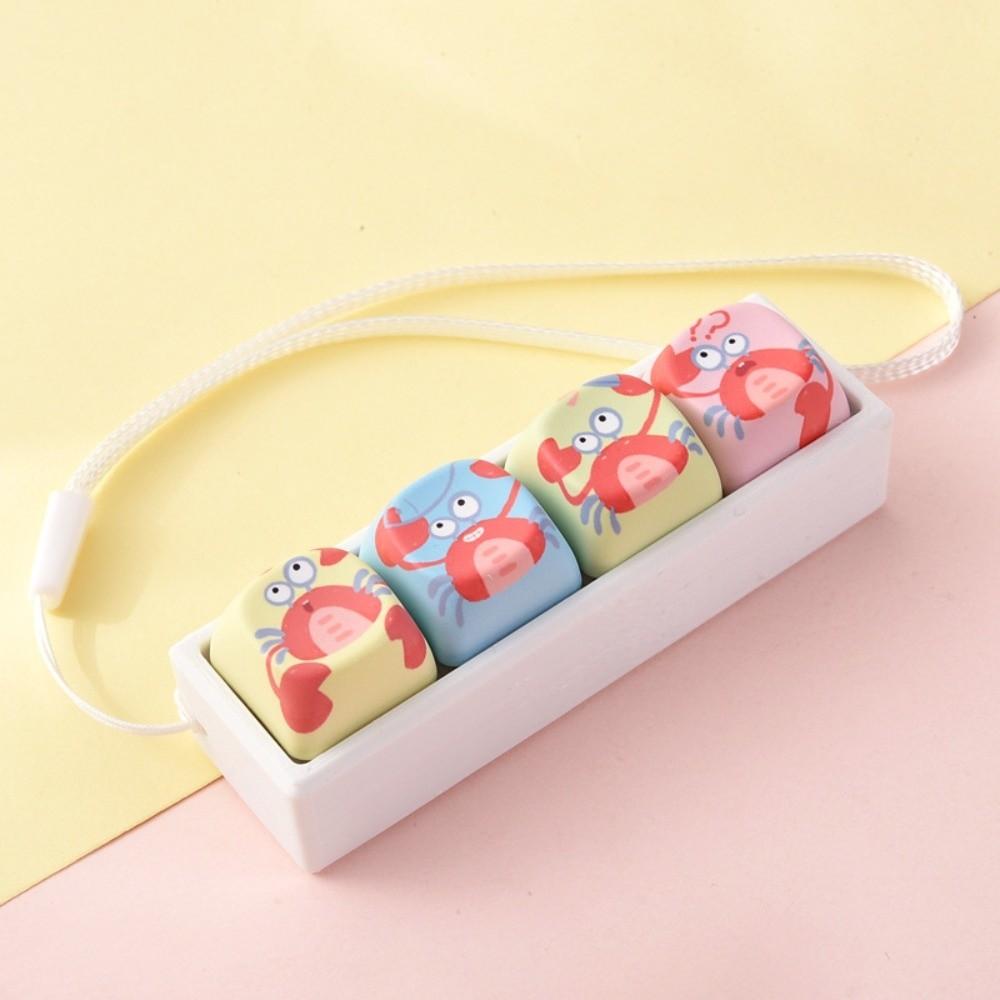 Cartoon Fidget Clicker Keychain Animals Fingertip Button Keyring Sensory Clicker Toys Student Gift