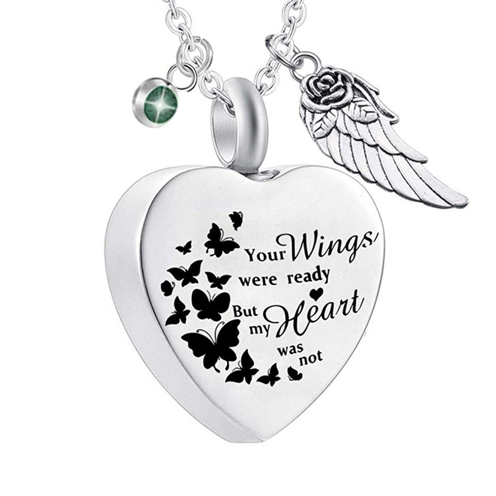 Heart Necklace, Birth Month Necklace With Birthstone, Birthstone Pendant Necklace