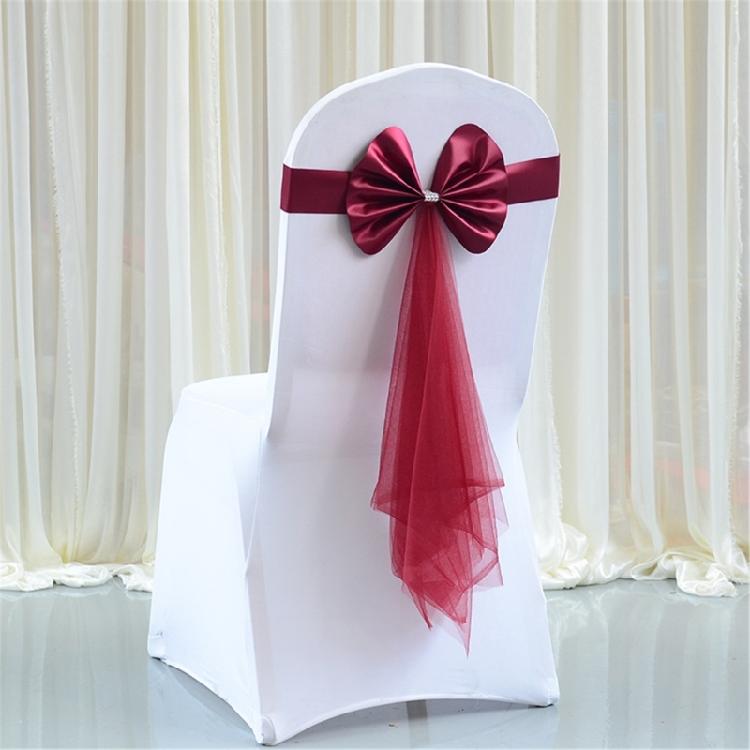 Elastic Chair Sashes Bows Spandex Chair Sashes Bows for Banquets and Ceremonies Elastic Band for Occasion Party
