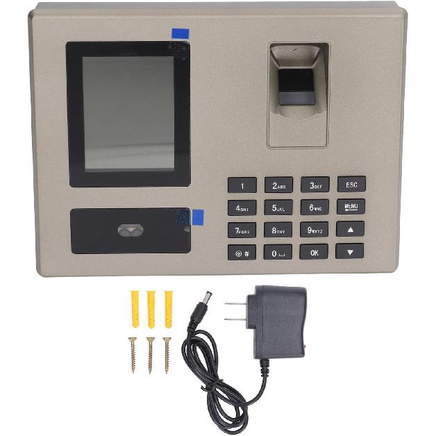 Fingerprint Time Clock, Face Biometric Fingerprint Password Attendance Machine for Employees Small Business with TFT LCD Screen, Up To 1500 Users (US