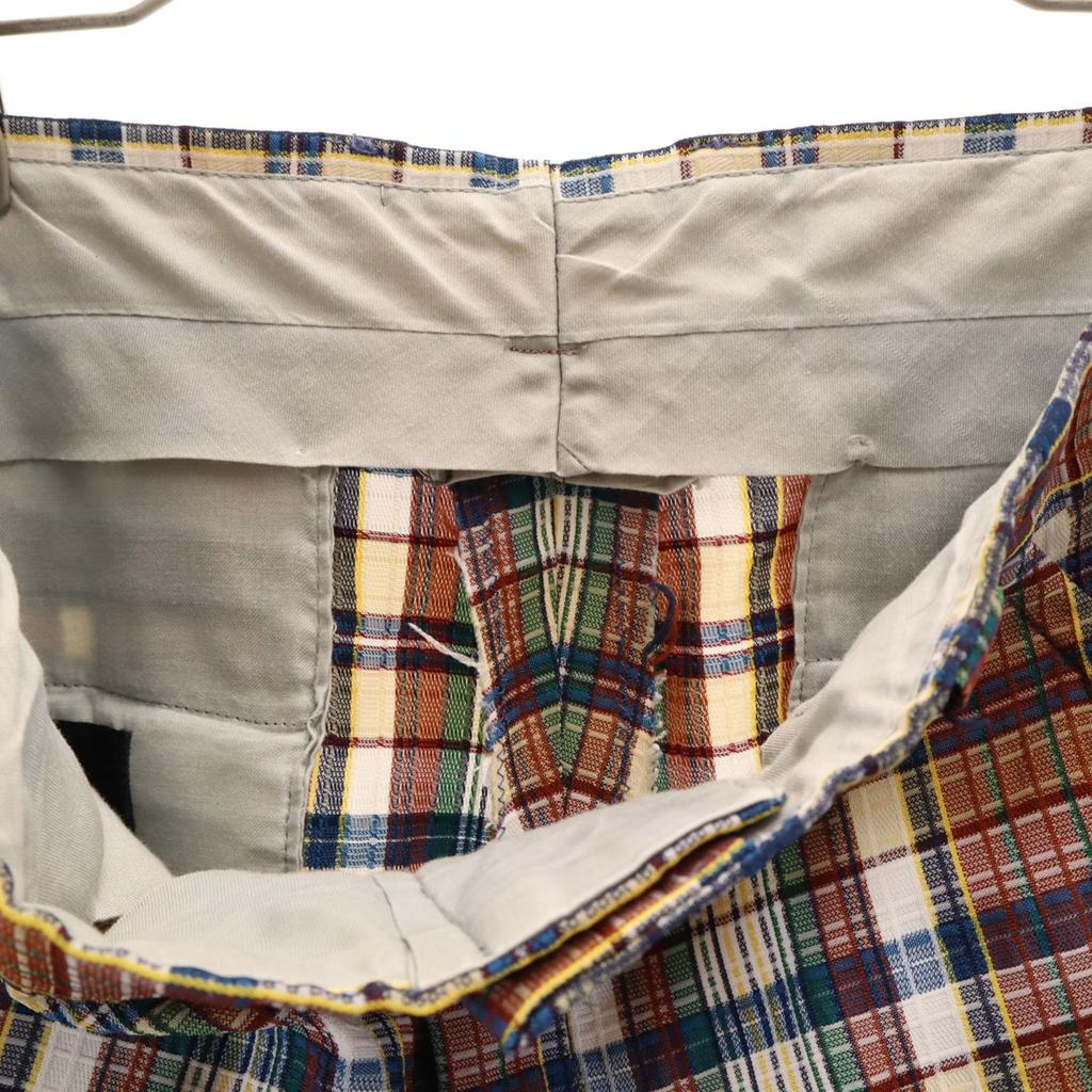70s Vintage Check Pattern Slacks Pants Multi TALON ZIP Men's Used