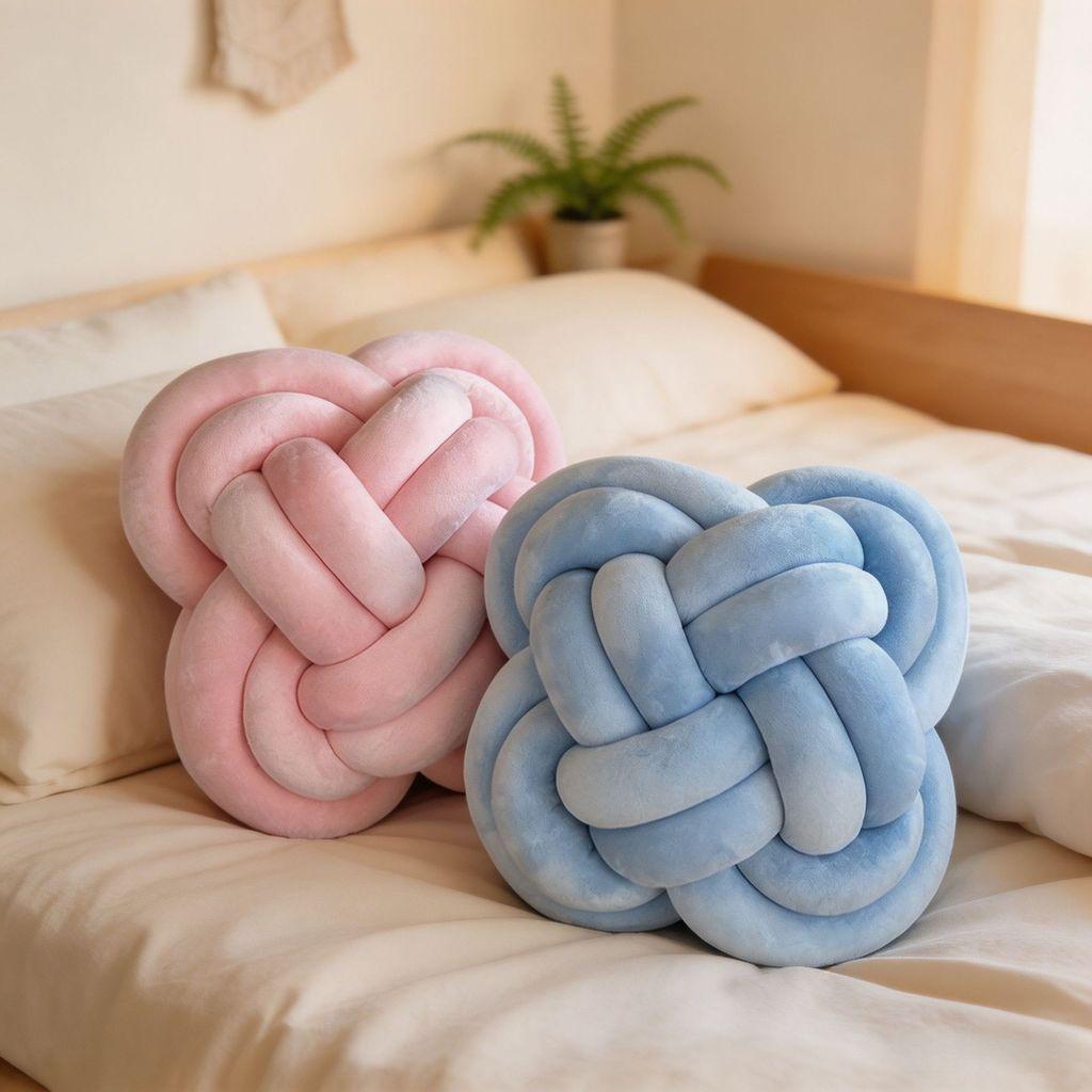 Modern Minimalist Knit Pillow With Soft Plush Cover For Living Room Decor
