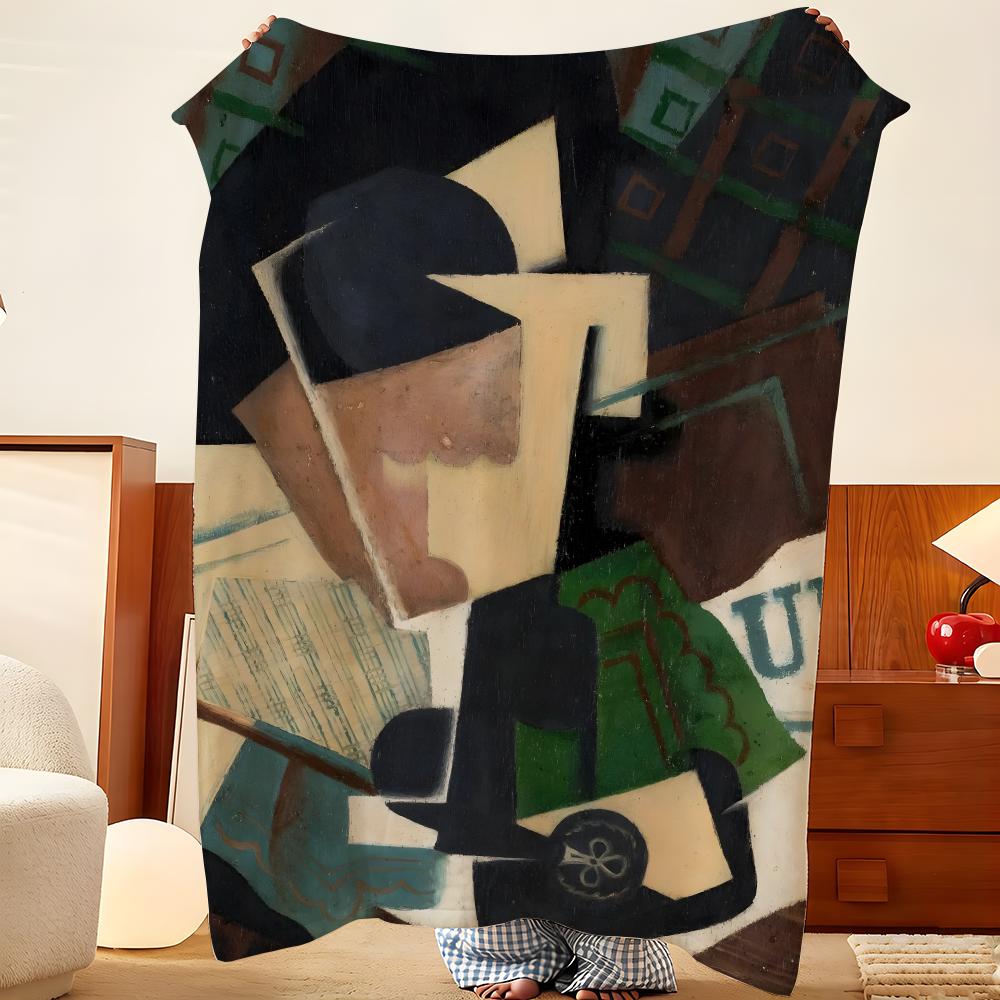 Artist J-Juan G-Gris Throw Flannel Throw Blanket, Lightweight Cozy, Durable Washable cute Cool