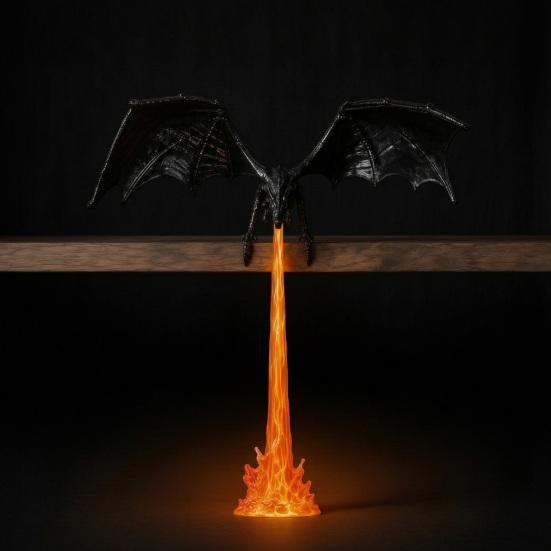 Fantasy Novel Fan Gift Fire-breathing Dragon Figurine, Durable PLA Flying Book Stopper, Creative Home Interior Decor 3D Print Ornament for Office
