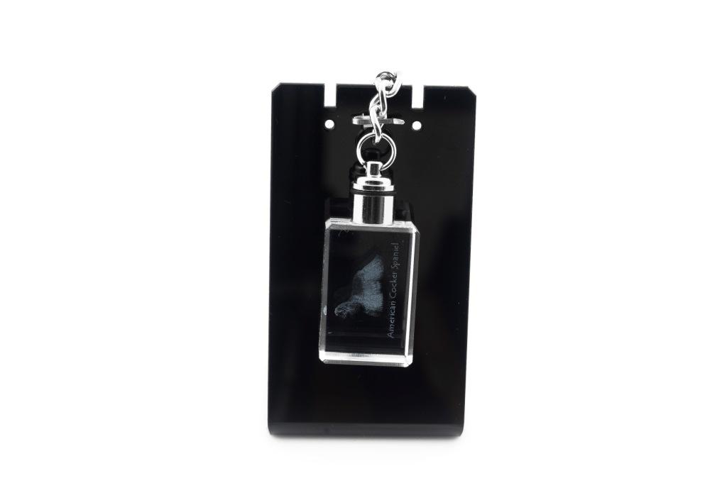 American Cocker Spaniel, Merry Cocker - Crystal key ring with dog photo, illuminated key ring, unique gift by Art-Dog brand