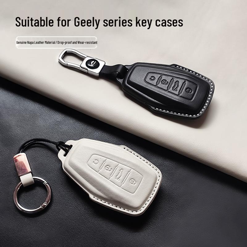 Compatible with Geely Emgrand, Binyue, Vision X6, Binrui, Boyue - Genuine Leather Key Case