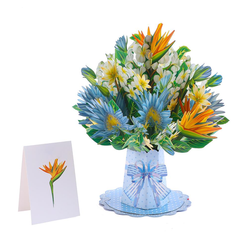 Buy Paper Flower Pop Up Cards,Flower Bouquet Card Popup 3D Greeting ...