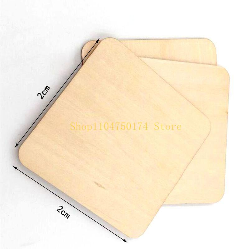 100x Wooden Blank Plaque Square Pieces Tags DIY Craft Pyrography Projects G top sale