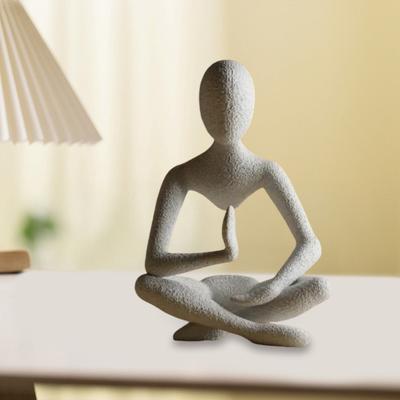 Abstrakte Denker Statue Sitzen in Meditation Figur Desktop Philosoph Figur für Heim Bücherregal Schrank Dekoration