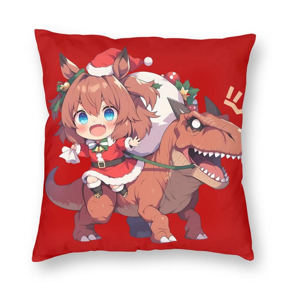 Gold Ship Christmas Pillowcase Double-sided Printing Cushion Cover Decorative Uma Musume Anime Throw Pillow Case Cover