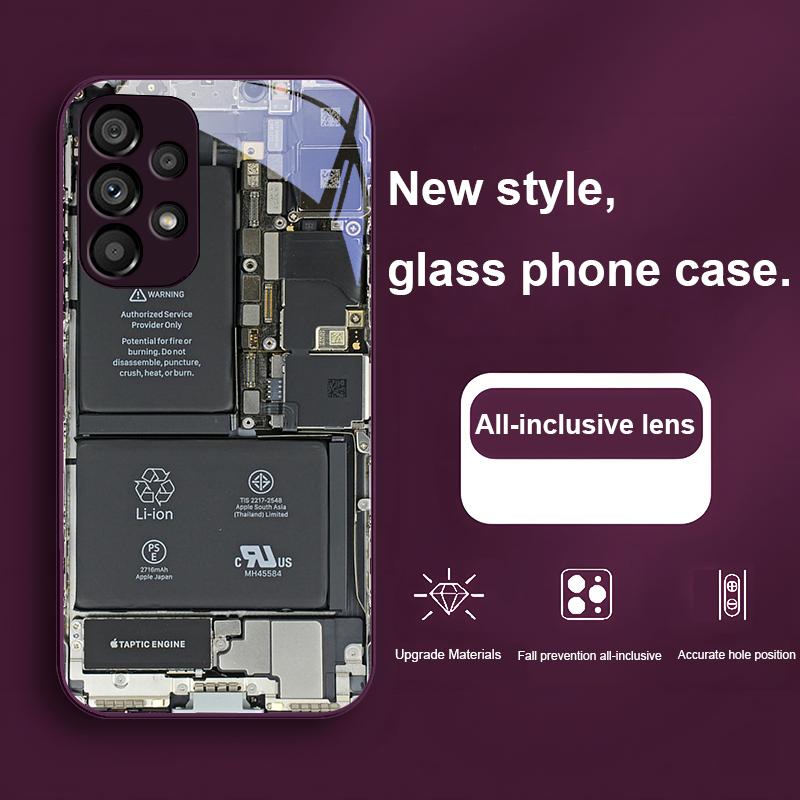 Creative Circuit Board for Samsung Galaxy S24 Plus S20 21 FE S23 Ultra S8 9 A70 72 73 50 51 52 53 Tempered Glass Phone Case