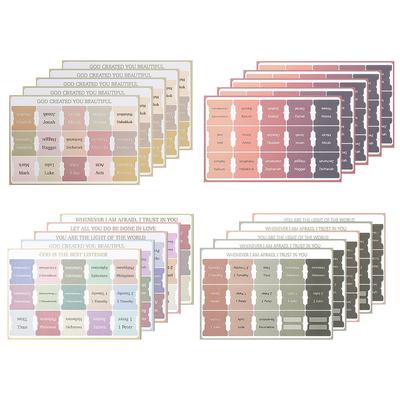 5 Sayfa Kendinden Yapışkanlı Kağıt Sekmeler Ayraç Çıkartmaları İncil Dizin Etiketi Çıkartması Büyük Baskılı Lamine İncil Sekmeleri Çalışma Okuma İçin