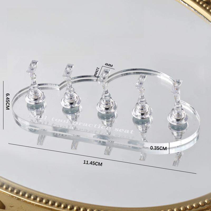 Magnetic Nail Holder Acrylic Display Stand For False Nail Tips Gel Polish Transparent Practice Pretend Manicure Practice Tools