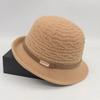 Woolen Bucket Hat Women's Autumn and Winter Bow Korean Version Versatile Japanese Dome Basin Hat British Retro Top Hat Tide