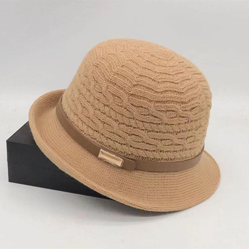 Woolen Bucket Hat Women's Autumn and Winter Bow Korean Version Versatile Japanese Dome Basin Hat British Retro Top Hat Tide