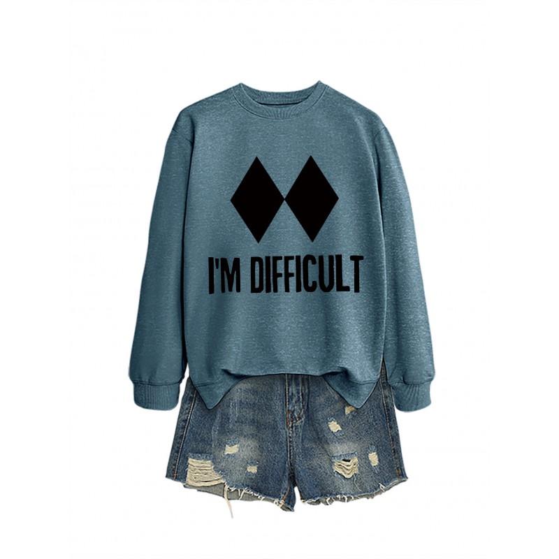 Womens Oversized Loose Fit Hoodie Sweatshirt With Print Design Comfortable Casual Top