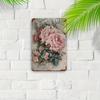 Vintage Roses Floral Tin Sign 8x12in Shabby Chic Rustic Farmhouse Wall Art Garden Bathroom Home Decor Unframed