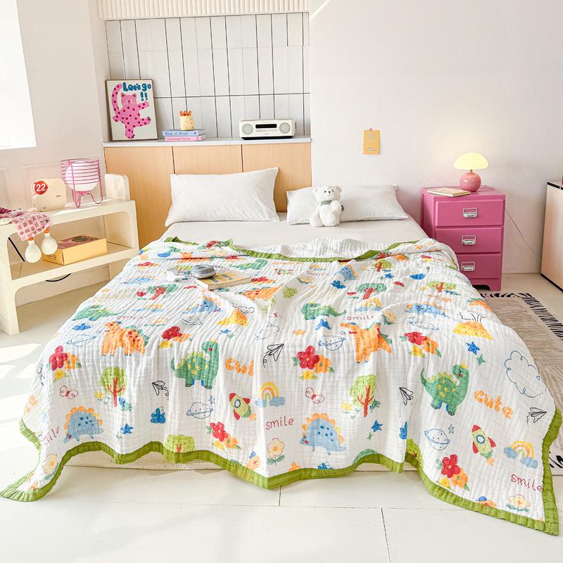 Class A Cotton Six-layer Bubble Gauze Throw Blanket Soft Towel Quilt Comfortable Cover Blanket For Children Adult Baby Daily Use