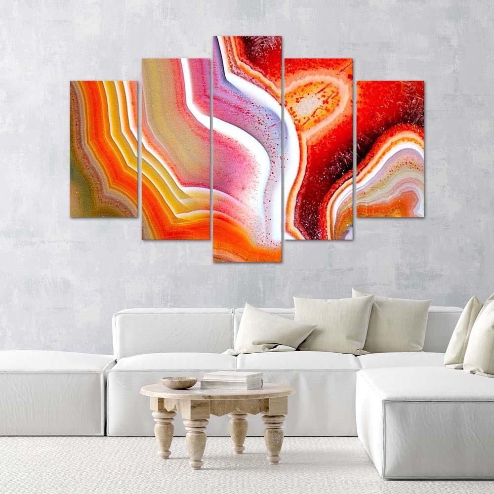 Feeby Feeby Pěti dílný obrazový tisk na plátno, Tanec neonů