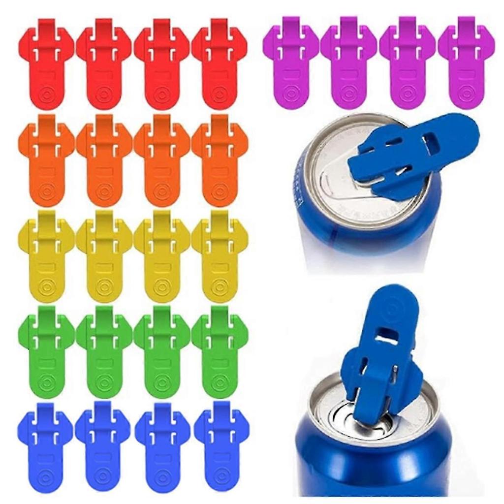 24pcs Manual Easy Can Opener Colorful Drink Can Protector Cap Leakproof Top Ring Opener Tool Set