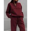European-American Women's Thick Hoodie & Long Pants Two-Piece Set