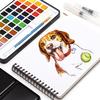 48 Premium-Aquarellfarben-Set, mit Aquarellpapier, Wasserpinseln, Detailpinsel und Glitzerfarben