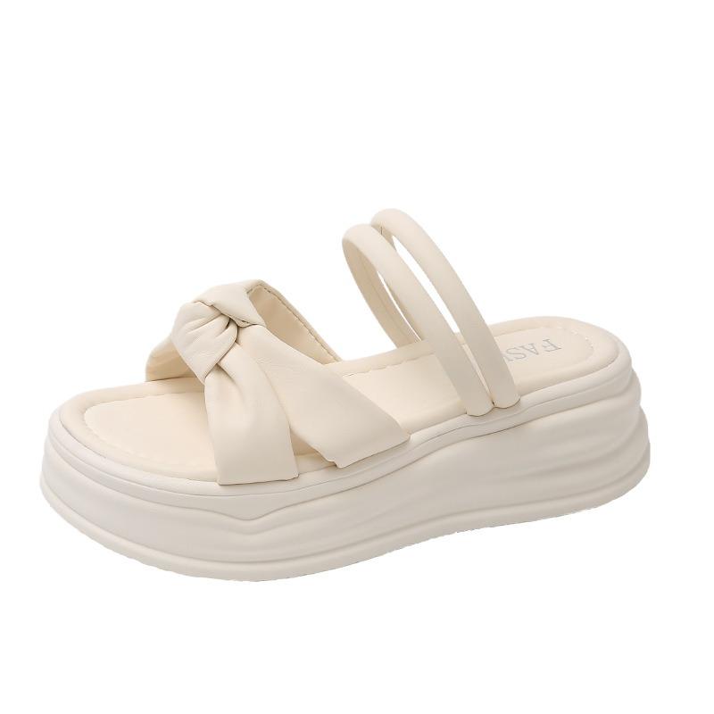 Two Wearing Cool Slippers Women's Summer New Platform Casual Drag Outer Slippers Beach Shoes